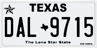 TX license plate DAL9715