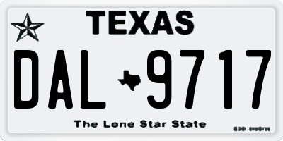 TX license plate DAL9717