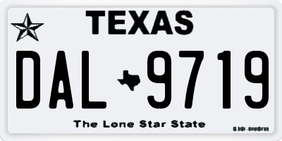 TX license plate DAL9719