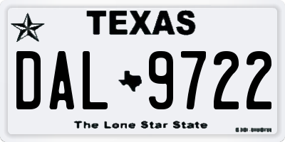 TX license plate DAL9722