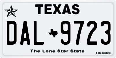 TX license plate DAL9723