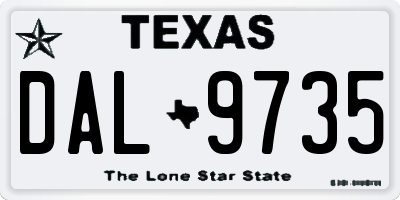 TX license plate DAL9735
