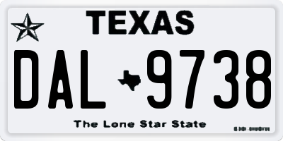 TX license plate DAL9738
