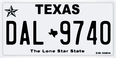 TX license plate DAL9740