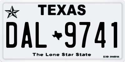 TX license plate DAL9741