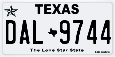 TX license plate DAL9744