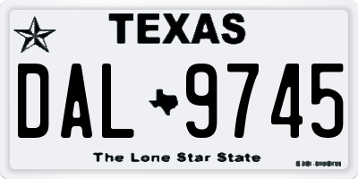TX license plate DAL9745