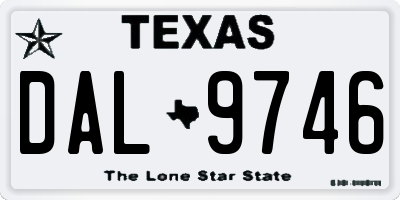 TX license plate DAL9746