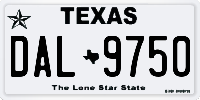 TX license plate DAL9750