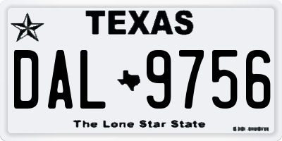 TX license plate DAL9756