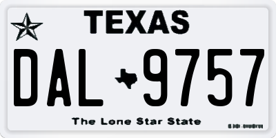 TX license plate DAL9757