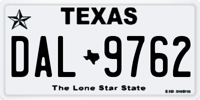 TX license plate DAL9762
