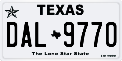 TX license plate DAL9770