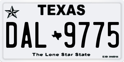 TX license plate DAL9775