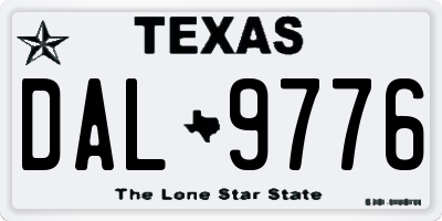 TX license plate DAL9776