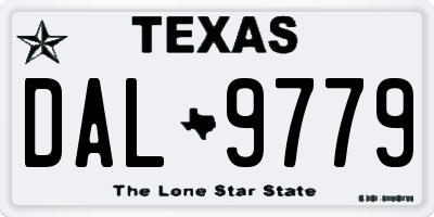 TX license plate DAL9779