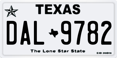 TX license plate DAL9782