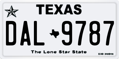 TX license plate DAL9787