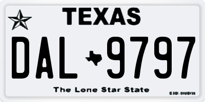TX license plate DAL9797
