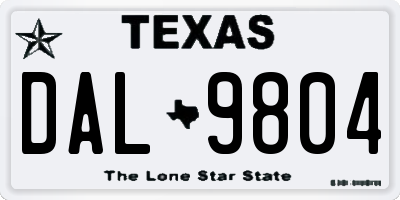 TX license plate DAL9804