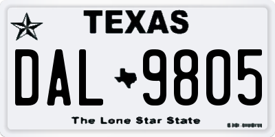 TX license plate DAL9805