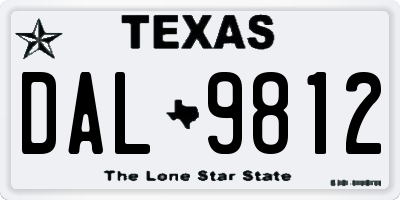 TX license plate DAL9812