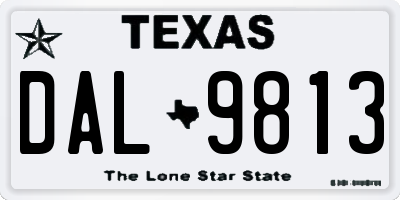 TX license plate DAL9813