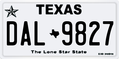 TX license plate DAL9827