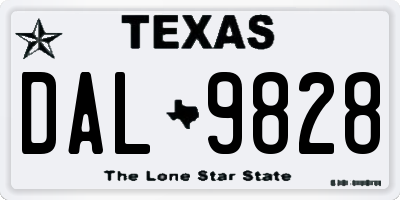 TX license plate DAL9828