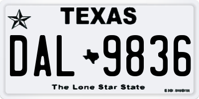 TX license plate DAL9836