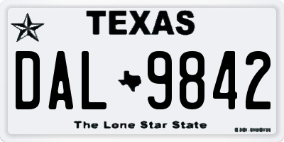 TX license plate DAL9842