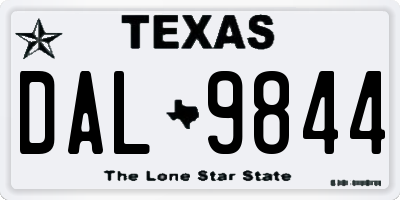TX license plate DAL9844