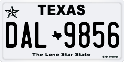 TX license plate DAL9856