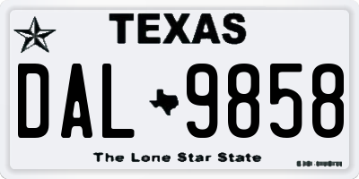 TX license plate DAL9858