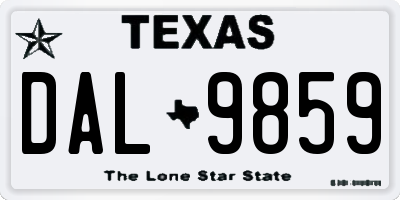 TX license plate DAL9859