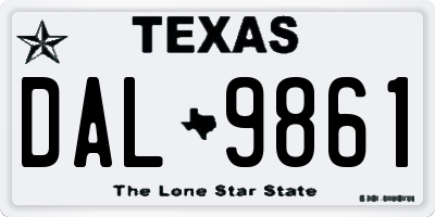 TX license plate DAL9861