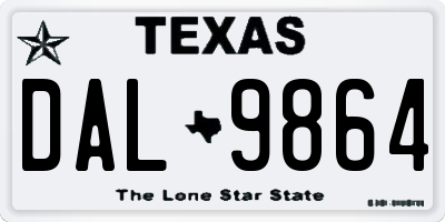 TX license plate DAL9864