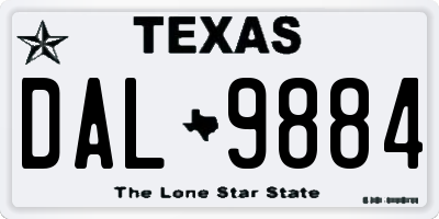 TX license plate DAL9884
