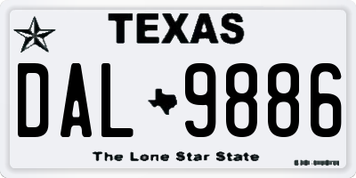 TX license plate DAL9886
