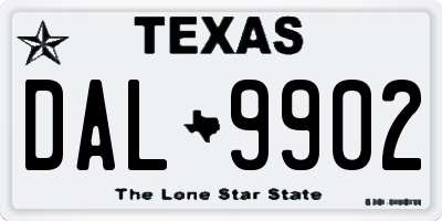 TX license plate DAL9902