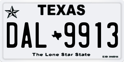 TX license plate DAL9913