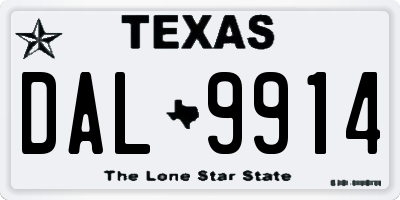 TX license plate DAL9914