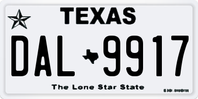 TX license plate DAL9917