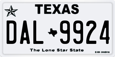 TX license plate DAL9924