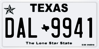 TX license plate DAL9941