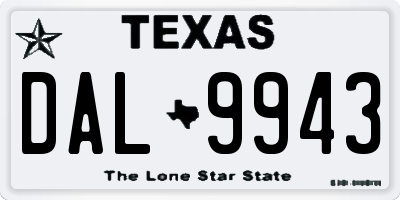 TX license plate DAL9943