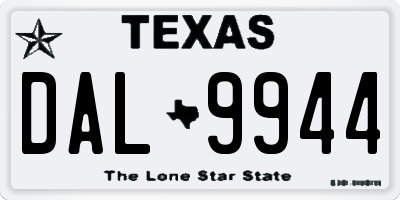 TX license plate DAL9944