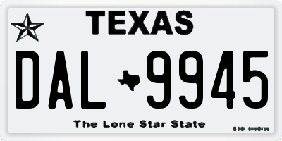 TX license plate DAL9945