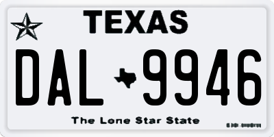 TX license plate DAL9946