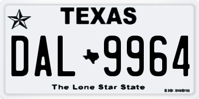TX license plate DAL9964